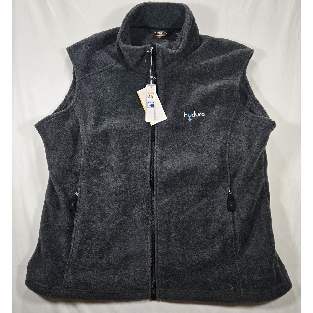 CORE365 Women's Dark Gray Full-Zip Fleece Vest